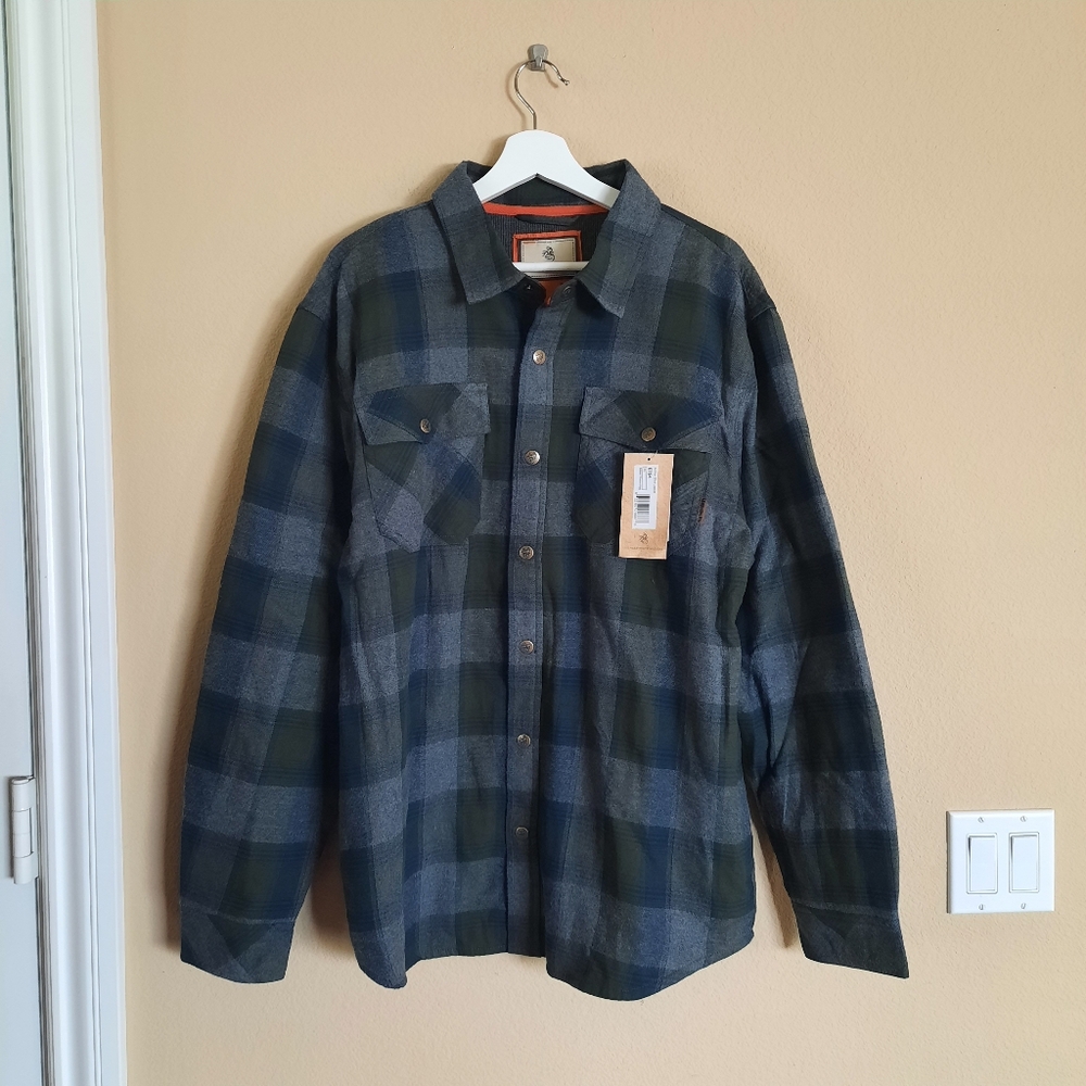 Legendary Whitetail Plaid Shacket Gray Green Hunting Fishing Outdoors